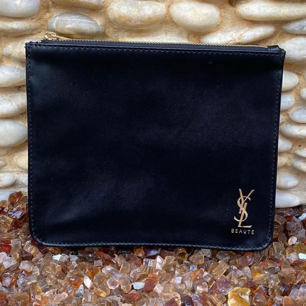 Yves Saint Laurent (YSL) Beaute Black Clutch/Pouch with Gold Detailing. EUC!
